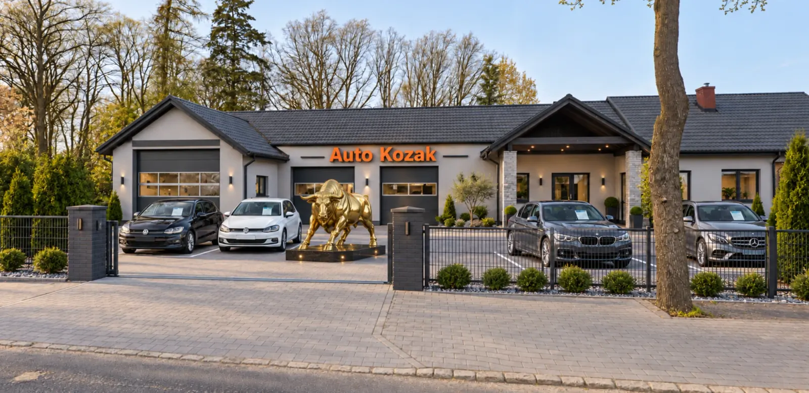 Betriebsgelände von Auto Kozak mit Fahrzeugen aus dem Bestand